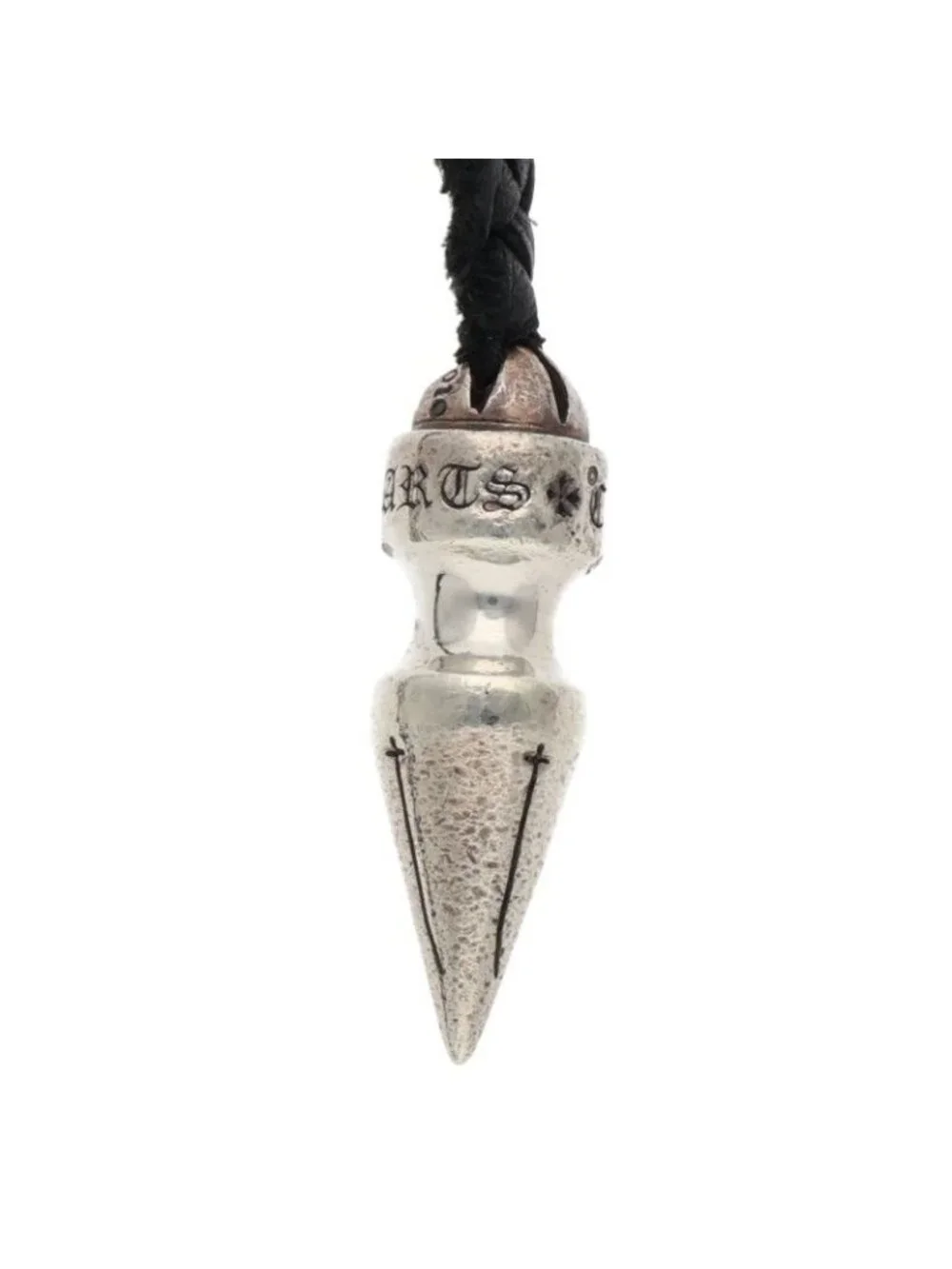 Chrome Hearts Spike Leather Braid Cles the Blade Necklace